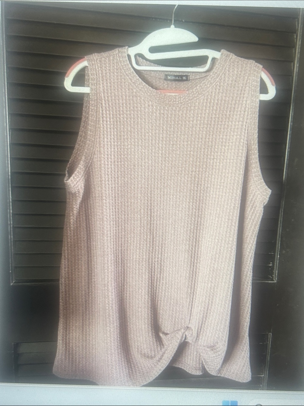 Michael K. Waffle Knit Sleeveless Twist-Front Tank - Blush Pink